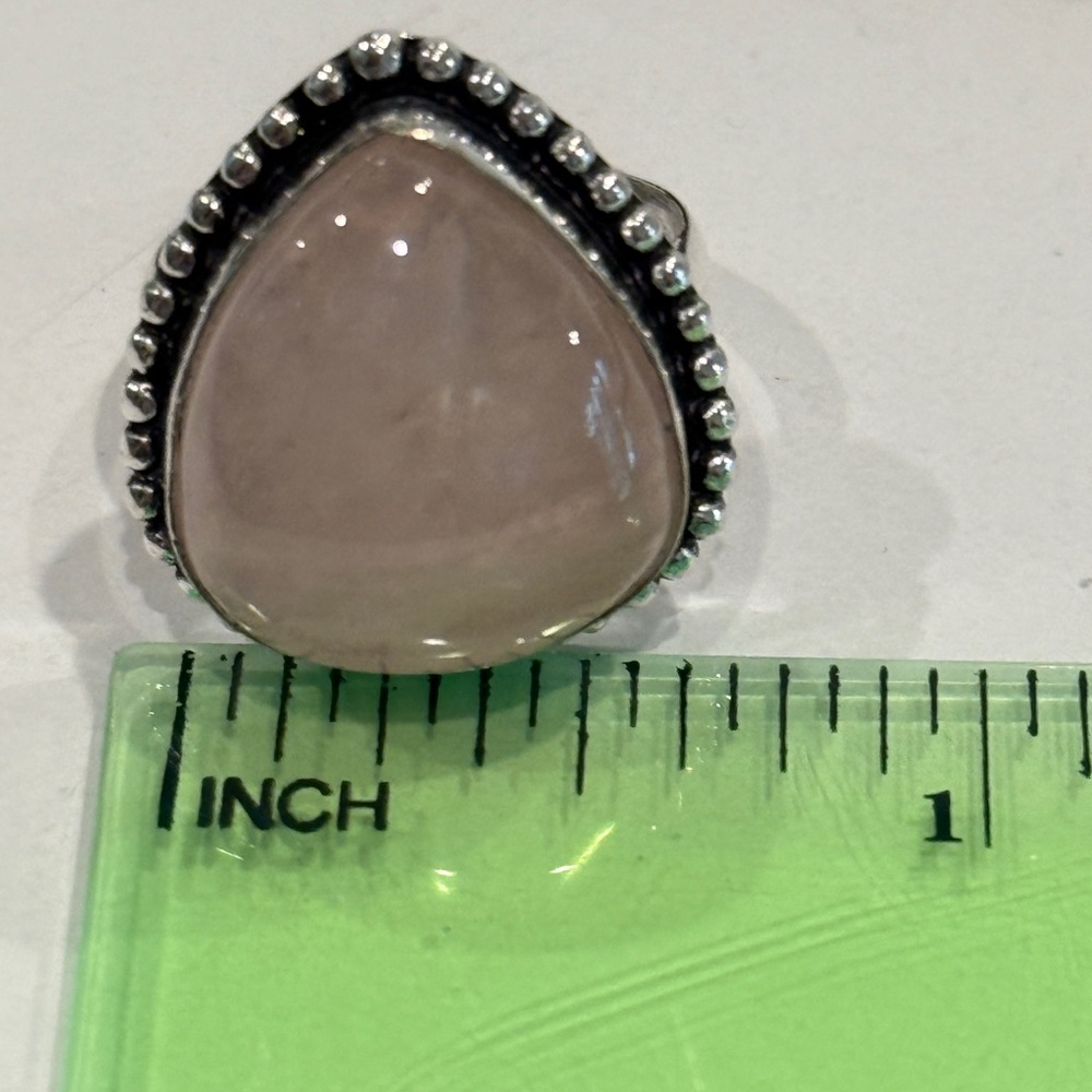 🆕 Genuine Rose Quartz Ring in 925 Sterling Silver – Size 7 🆕 - Picture 9 of 9